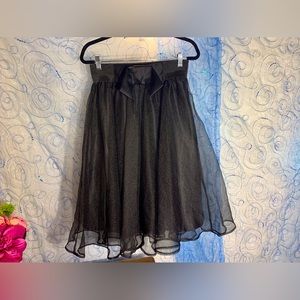 Black Chiffon A-Line Skirt w Bow Forever 21 Contemporary Plus Size XL